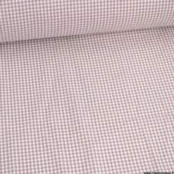 Tissu vichy petits carreaux en coton Mauve - OEKO TEX