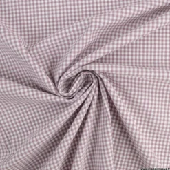 Tissu vichy petits carreaux en coton Mauve - OEKO TEX