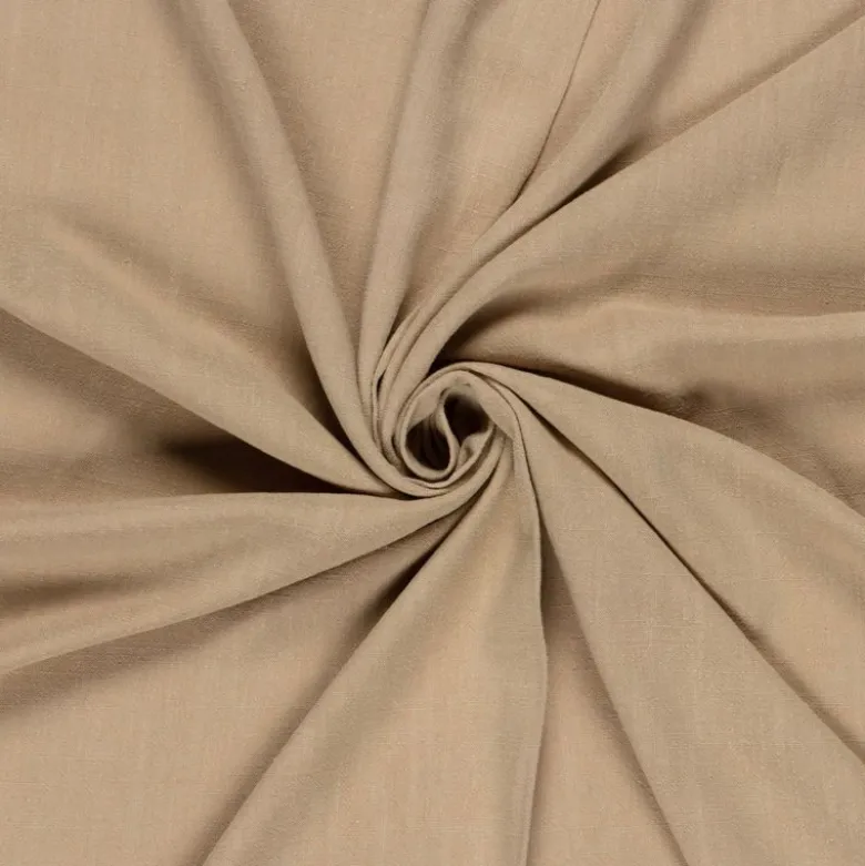 Tissu viscose et lin coloris camel – Souple et élégant