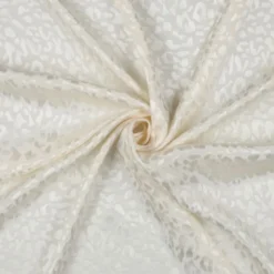 Tissu Viscose Jacquard Ecru Motif Léopard