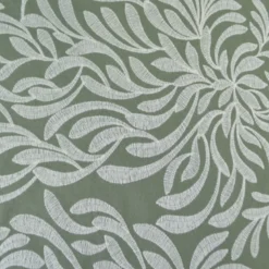Tissu viscose lin brodé & festonné - Vert