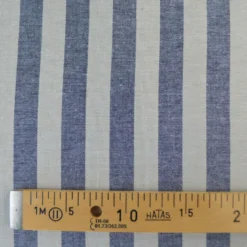 Tissu Viscose Lin à rayures bleu marine