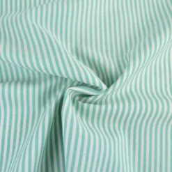 Tissu viscose mélangée à rayures vertes et blanches