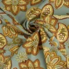 Tissu Viscose motif fleurs cachemire fond Gris