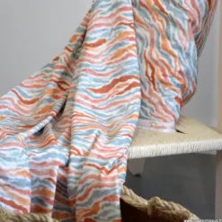 Tissu viscose Stretch motif zebré skin fond écru