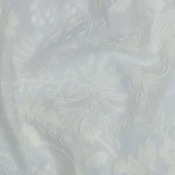 Tissu voile de coton brodé et festonné - Blanc