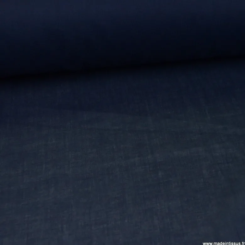 Tissu Voile de coton Marine - Bio & OEKO TEX standard 100