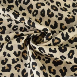 Tissu voile de coton motif léopard - Fond Sable