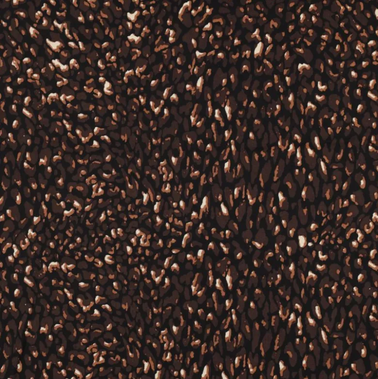 Tissu voile de coton motif léopard graphique - Noir