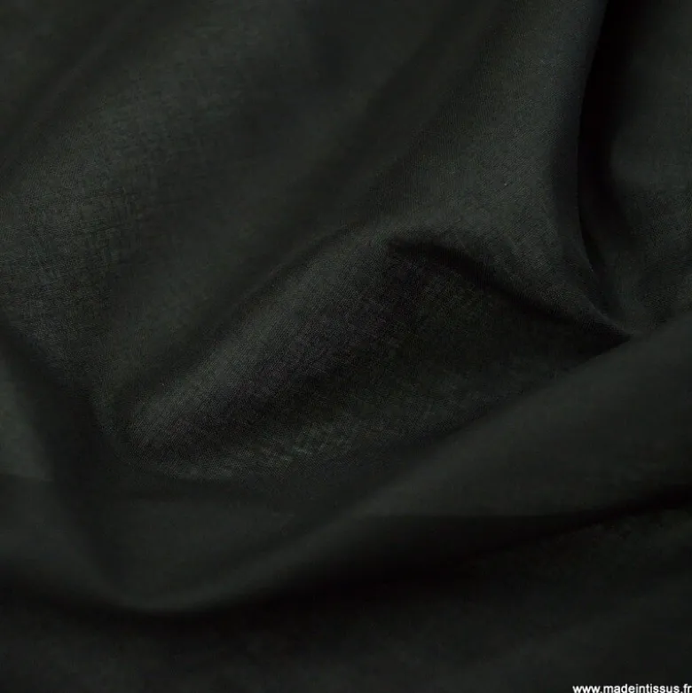 Tissu Voile de coton Noir - Bio & OEKO TEX standard 100