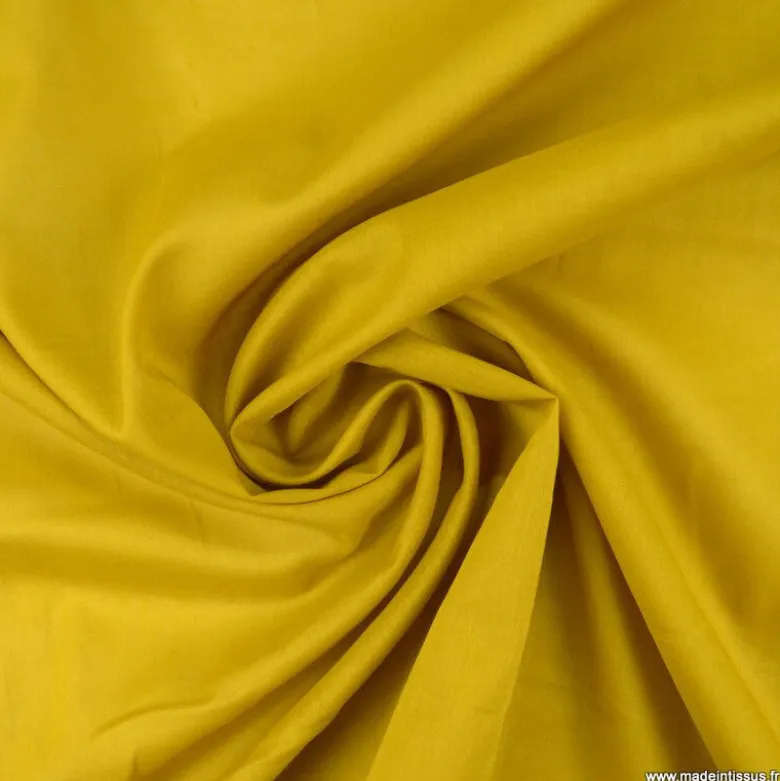 Tissu Voile de coton Ocre - Bio & OEKO TEX standard 100