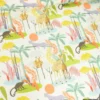 Toile demi natté Africa motifs animaux de la Jungle