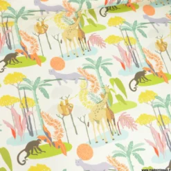 Toile demi natté Africa motifs animaux de la Jungle