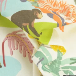 Toile demi natté Africa motifs animaux de la Jungle