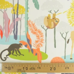 Toile demi natté Africa motifs animaux de la Jungle