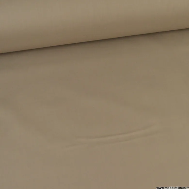 Toile à draps percale grande largeur coton taupe easy care