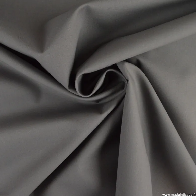Toile à draps percale grande largeur coton anthracite easy care
