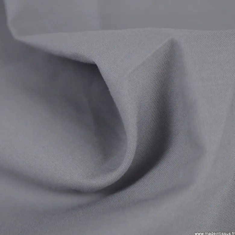 Toile à draps percale grande largeur coton gris easy care