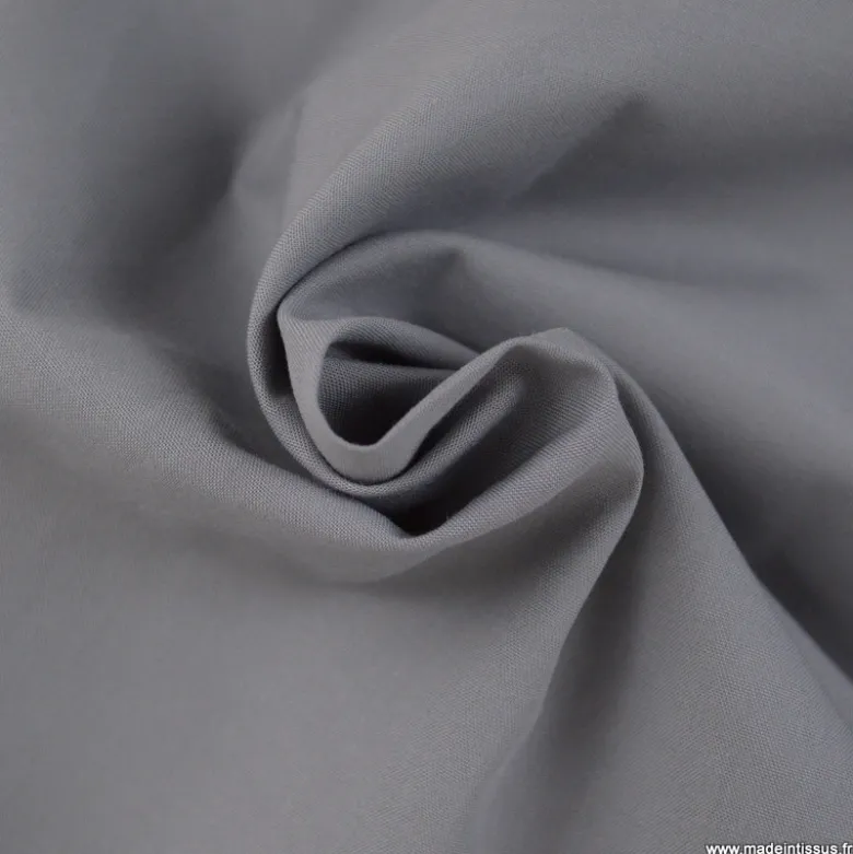 Toile à draps percale grande largeur coton gris easy care
