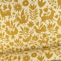 Toile lourde OTOMI peanut motif animaux et fleurs sur toile Joséphine