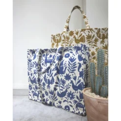 Toile lourde OTOMI peanut motif animaux et fleurs sur toile Joséphine