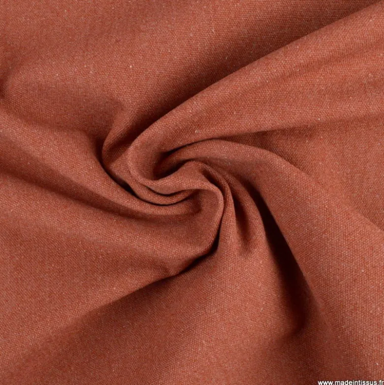 Toile lourde Vercors aspect rustique coloris Terracotta