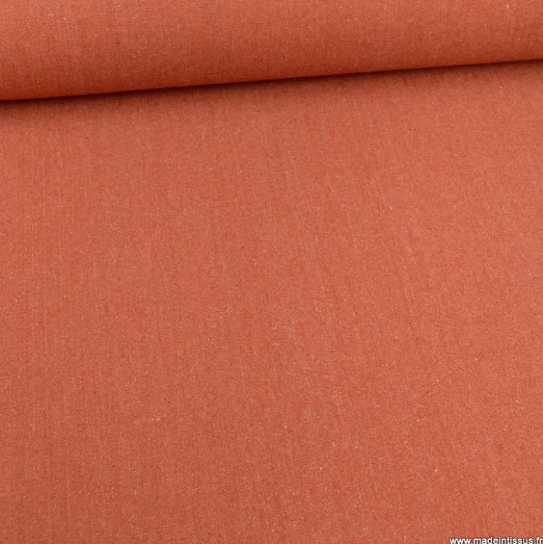 Toile lourde Vercors aspect rustique coloris Terracotta