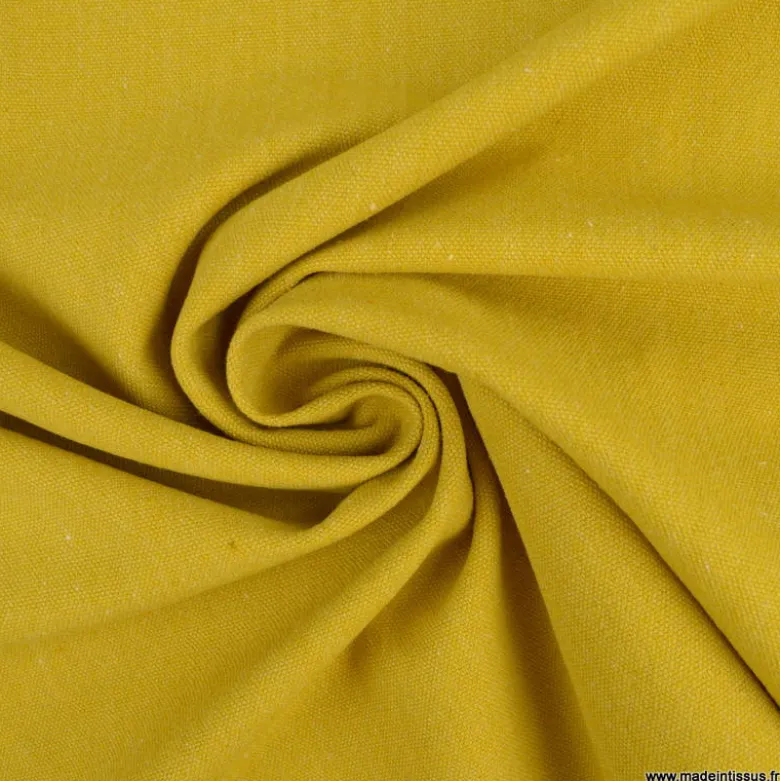 Toile lourde Vercors aspect rustique coloris Curry