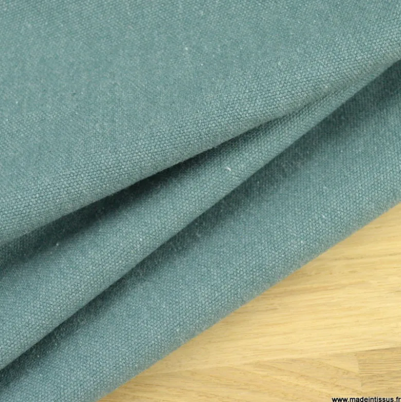 Toile lourde Vercors aspect rustique coloris vert écume