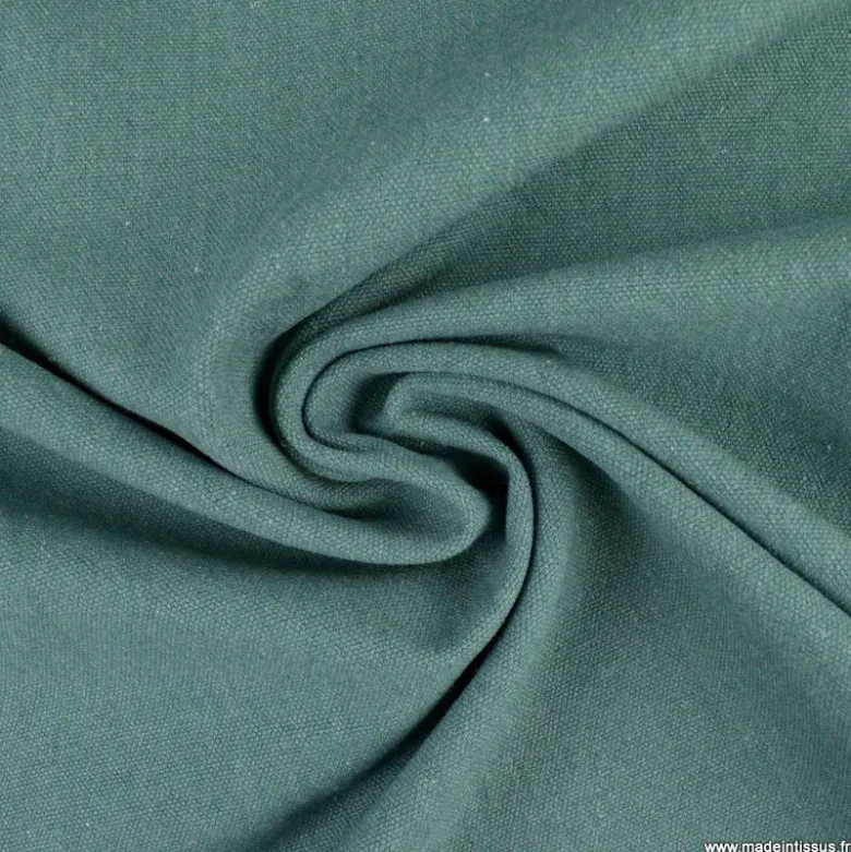 Toile lourde Vercors aspect rustique coloris vert écume