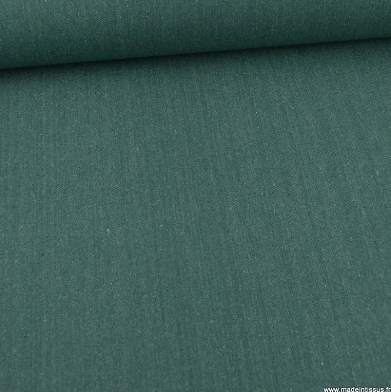 Toile lourde Vercors aspect rustique coloris vert sapin