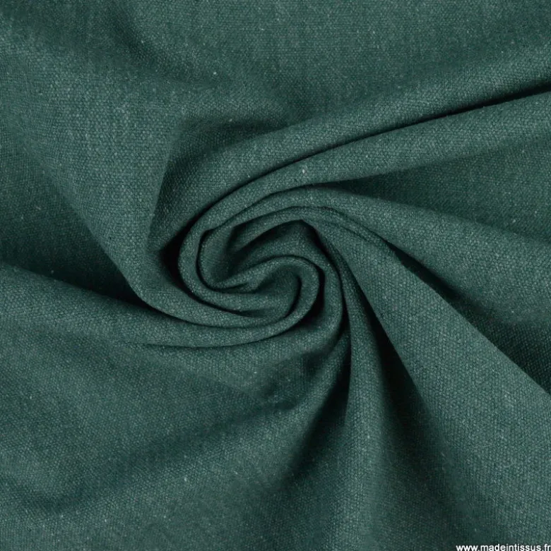 Toile lourde Vercors aspect rustique coloris vert sapin