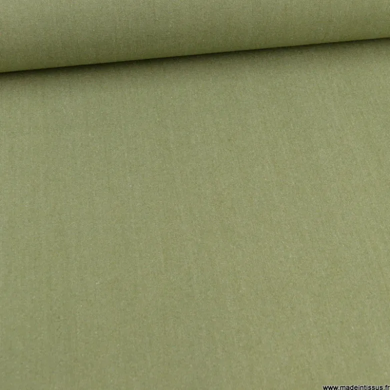Toile lourde Vercors aspect rustique coloris vert kaki