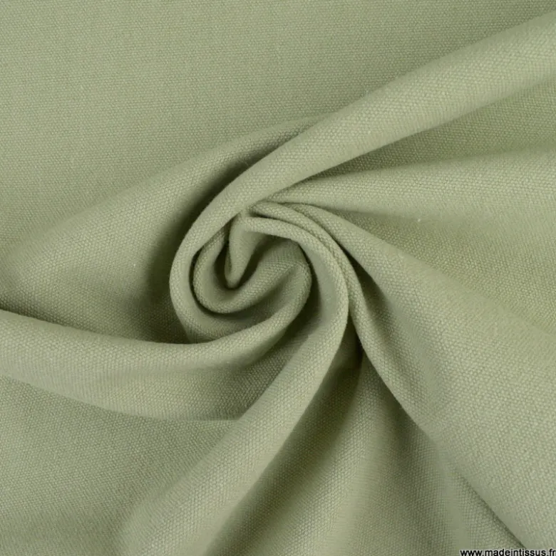 Toile lourde Vercors aspect rustique coloris vert wasabi