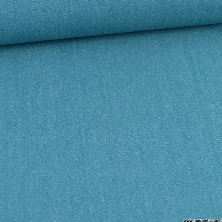 Toile lourde Vercors aspect rustique coloris bleu océan