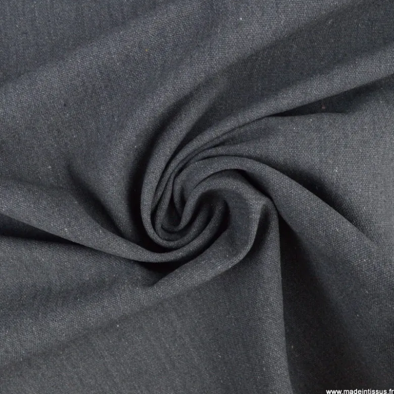 Toile lourde Vercors aspect rustique coloris gris ardoise