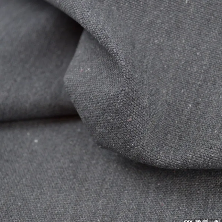Toile lourde Vercors aspect rustique coloris gris ardoise