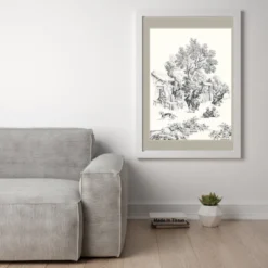 Torchons Benedicte - motif Toile de Jouy - 50 X 70cm
