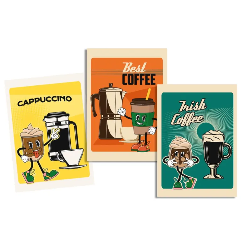 Torchons à coudre Café - motif Cafetière Italienne et cappuccino - 50 X 70cm