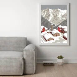 Torchons à coudre Izar - motif Montagne, sation de ski, skieur - 50 X 70cm