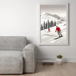Torchons à coudre Izar - motif Montagne, sation de ski, skieur - 50 X 70cm