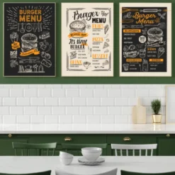 Torchons à coudre Streetfood - motif Menu Hamburger - 50 X 70cm