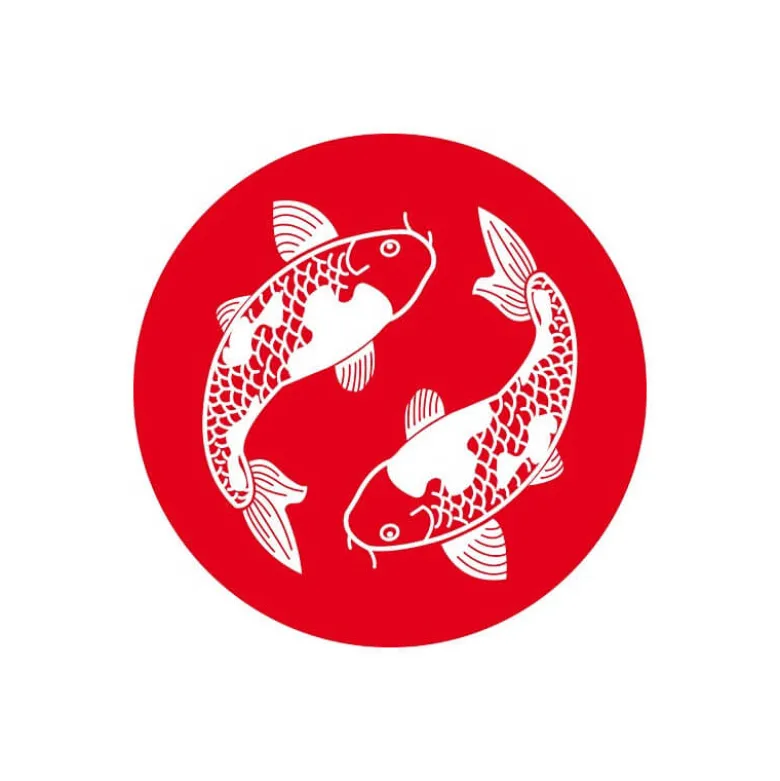 Transfert textile Thermocollant motif carpes Koï Ying Yang