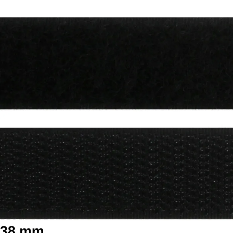 Velcro auto-agrippant 38 mm male + femelle NOIR