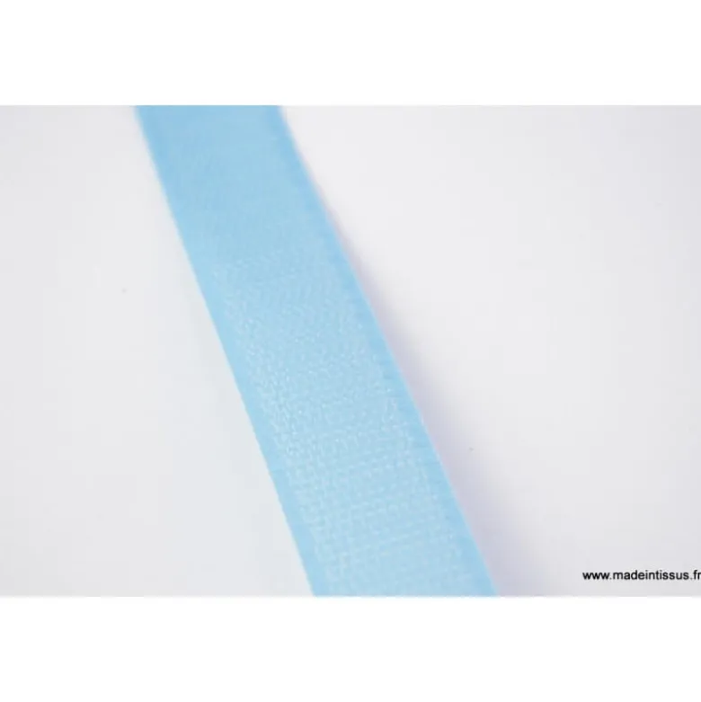 Velcro 20mm male + femelle bleu clair