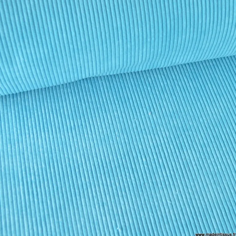 Velours grosses côtes d'ameublement Huggy - Turquoise
