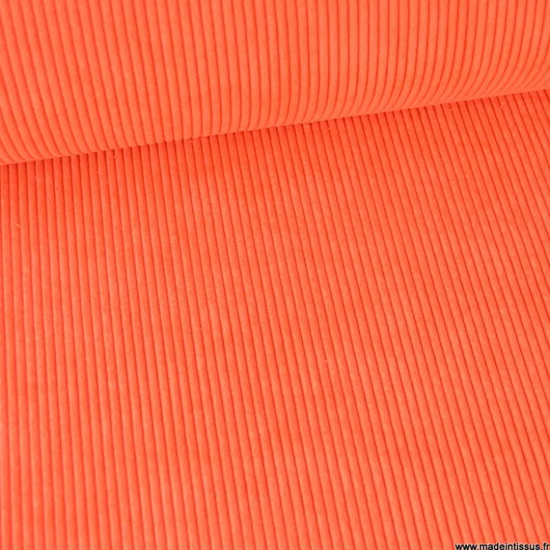 Velours grosses côtes d'ameublement Huggy - Orange Spicy