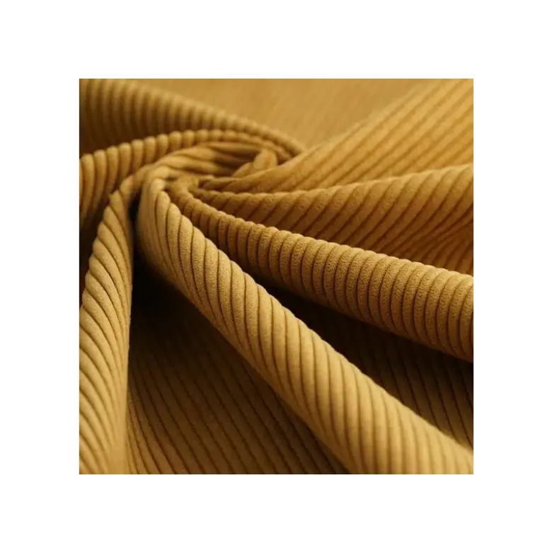 Velours grosses côtes d'ameublement Huggy - Ocre