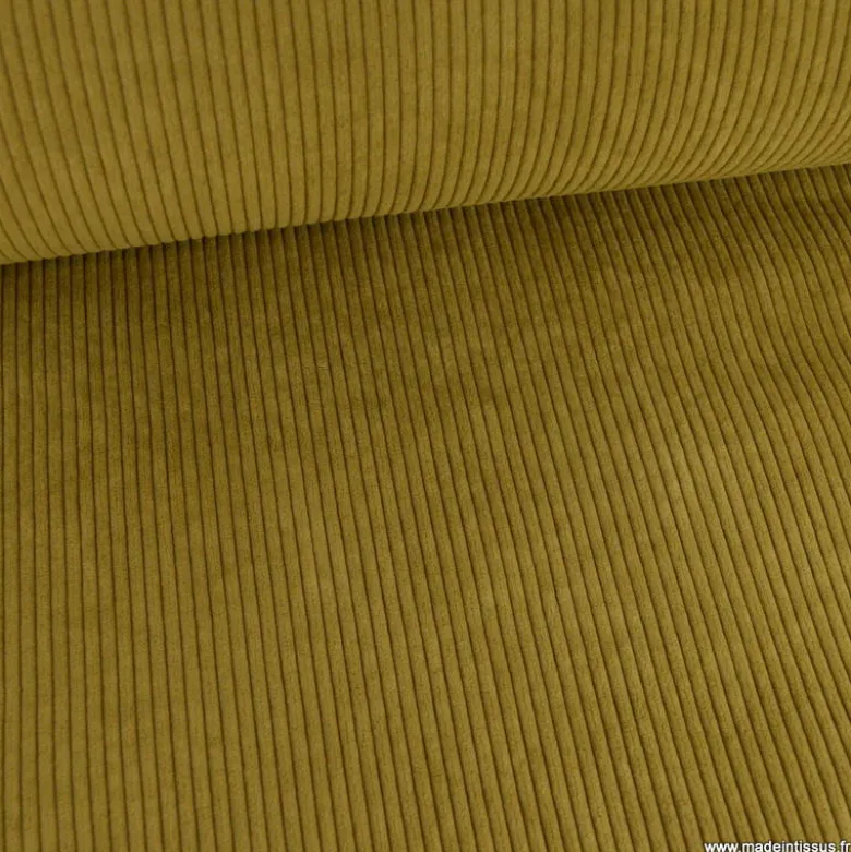 Velours grosses côtes d'ameublement Huggy - Tabac