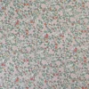 Voile de coton BIO motif fleurs vertes et roses -oeko tex